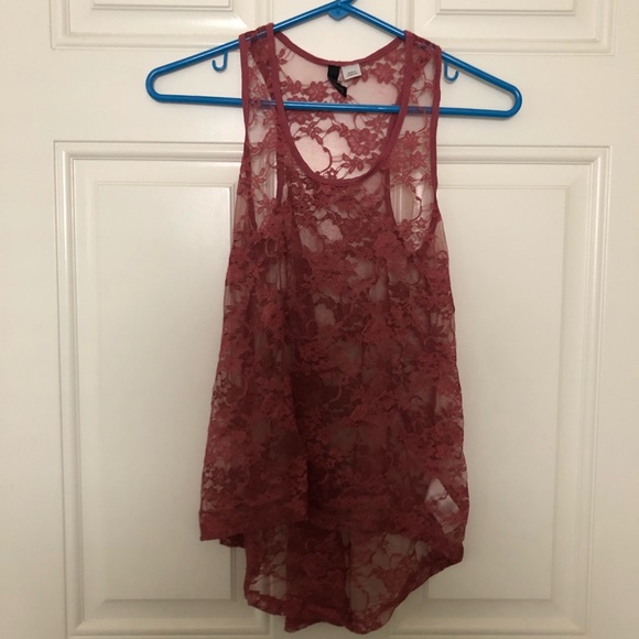 H&M DIVIDED Sheer Lace Tank Size 2 - Picture 1 of 5